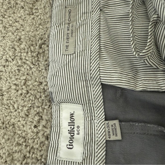 Goodfellow Co Straight Fit Chino Pants Men's 48x32 Gray Hidden Expandable Waist - Picture 4 of 5